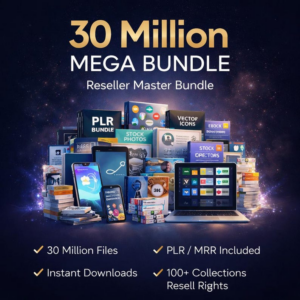 30 Million Mega Bundle, MRR Included, Massive Digital Products Collection, Resell Rights, Passive Income, Ultimate Business Bundle