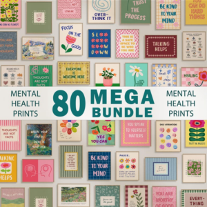Mental health wall art prints for therapy office decor